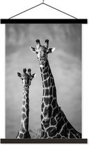 Sweet Living Poster - Giraffenpaar - 0 X 0 Cm - Zwart En Wit