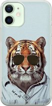 iPhone 12 mini hoesje siliconen - Tijger wild | Apple iPhone 12 Mini case | TPU backcover transparant