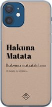 iPhone 12 hoesje siliconen - Hakuna matata | Apple iPhone 12 case | TPU backcover transparant