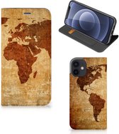 Wallet Bookcase Geschikt voor iPhone 12 Mini Telefoonhoesje Wereldkaart