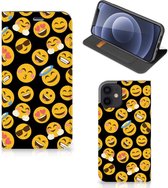 Telefoon Hoesje Geschikt voor iPhone 12 Mini Flip Cover Emoji