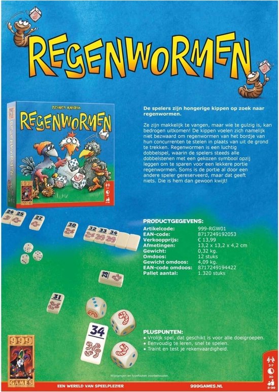 Thumbnail van een extra afbeelding van het spel Spellenbundel - Dobbelspel - 2 Stuks - Regenwormen & Beverbende