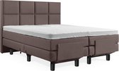 Boxspring Elektrische 160x220 Compleet Bruin 8 vlaks luxe