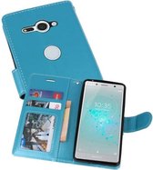 Wallet Cases Hoesje voor Xperia XZ2 Compact Turquoise