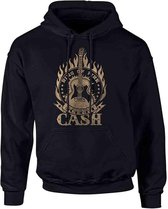 Johnny Cash Hoodie/trui -L- Ring Of Fire Zwart