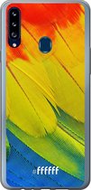 Samsung Galaxy A20s Hoesje Transparant TPU Case - Macaw Hues #ffffff