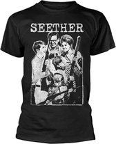 Seether Heren Tshirt -M- Happy Family Zwart