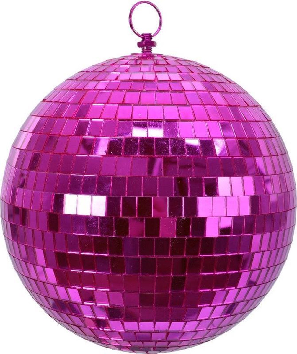 1x Roze disco kerstballen discoballen/discobollen foam 20 cm