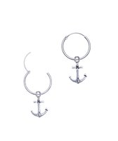 Oorbellen dames | Oorring/oorringen met hanger | Zilveren oorringen met hanger, anker | WeLoveSilver