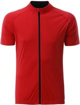 James and Nicholson - Heren Full Zip Fietsshirt (Rood/Zwart)