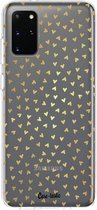 Casetastic Samsung Galaxy S20 Plus 4G/5G Hoesje - Softcover Hoesje met Design - Golden Hearts Transparant Print