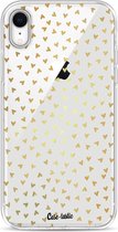 Casetastic Apple iPhone XR Hoesje - Softcover Hoesje met Design - Golden Hearts Transparant Print