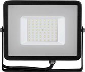 LED Bouwlamp 50 Watt - LED Schijnwerper - Viron Hisal - Helder/Koud Wit 6400K - Waterdicht IP65 - Mat Zwart - Aluminium - SAMSUNG LEDs
