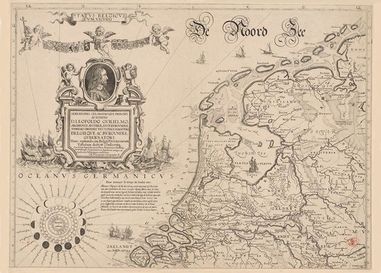 Poster Historische Kaart Noordelijke Nederland – 1647 – Large 50x70 – Plattegrond - Educatief