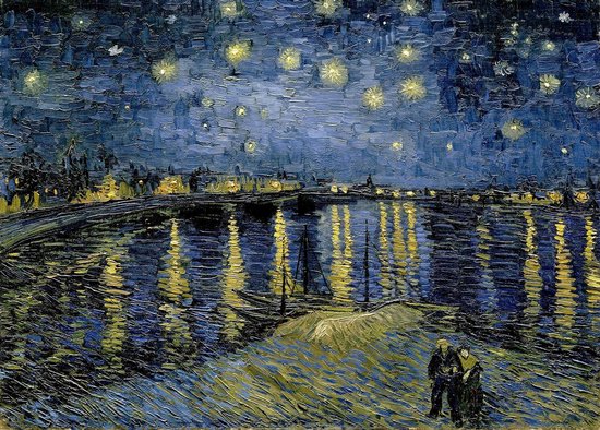Poster Sterrennacht boven de Rhône – van Gogh – Large 50x70 cm – Postimpressionisme – ‘Starry night’