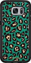 Samsung S7 hoesje - Luipaard groen | Samsung Galaxy S7 case | Hardcase backcover zwart