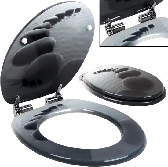 Lief Drijvende kracht touw Wc Bril, toiletbril, softclose, toiletzitting, "Stone Design" | bol.com