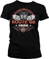 Route 66 Dames Tshirt -XL- Feel The Freedom Zwart
