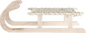 House Of Seasons Kerstslee Macrame 41 X 15,5 Cm Hout Creme