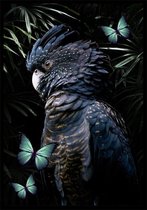 Punt. Poster - Cockatoo Botanische - 100 X 70 Cm - Groen En Blauw