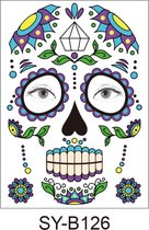 Halloween Muziekfeest Face Neptattoos-Carnaval-Plak Tattoos-tattoo stickers-1 Vel-B126