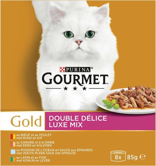 Gourmet Gold Luxe Mix - Kattenvoer Vis & Vlees - 48 x 85 g