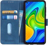 KHAZNEH Xiaomi Redmi Note 9 Hoesje Retro Wallet Book Case Blauw