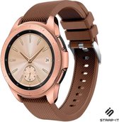 Siliconen Smartwatch bandje - Geschikt voor  Samsung Galaxy Watch siliconen bandje 41mm / 42mm - koffiebruin - Strap-it Horlogeband / Polsband / Armband