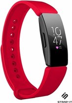 Siliconen Smartwatch bandje - Geschikt voor Fitbit Inspire/ Inspire HR / Inspire 2 silicone band - rood - Strap-it Horlogeband / Polsband / Armband - Maat: Maat S
