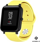 Siliconen Smartwatch bandje - Geschikt voor  Xiaomi Amazfit Bip sport band - geel - Strap-it Horlogeband / Polsband / Armband