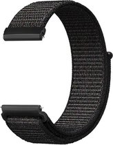 Nylon Smartwatch bandje - Geschikt voor Fitbit Versa / Versa 2 nylon bandje - zwart - Strap-it Horlogeband / Polsband / Armband