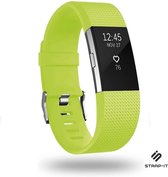 Siliconen Smartwatch bandje - Geschikt voor Fitbit Charge 2 siliconen bandje - lichtgroen - Strap-it Horlogeband / Polsband / Armband - Maat: Maat S