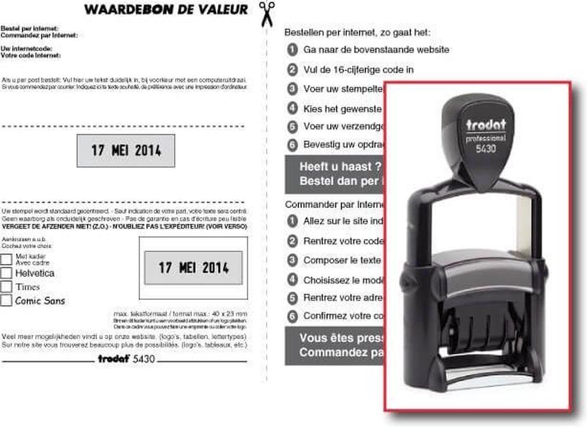 Trodat Professional 5430 met waardebon