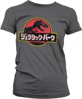 JURASSIC PARK - T-Shirt Japanese Distressed Logo GIRLY grijs (M)
