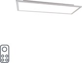 QAZQA liv - Moderne LED Dimbare Plafondlamp met Dimmer - 1 lichts - L 800 mm - Staal -  Woonkamer | Slaapkamer | Keuken