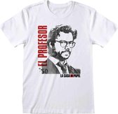 La Casa De Papel - El Profesor Unisex T-Shirt Wit