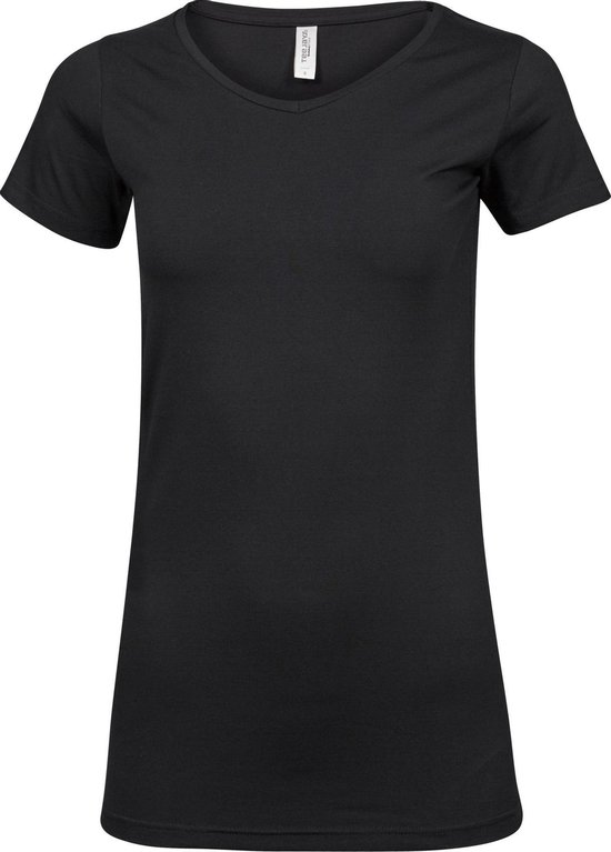 Tee Jays Vrouwen/dames Manierrek Lange Lengte T-Shirt (Zwart)