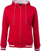 James and Nicholson Dames/dames Club Sweat Jacket (Rood/Wit)