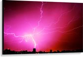 Canvas  - Roze Bliksemschichten  - 120x80cm Foto op Canvas Schilderij (Wanddecoratie op Canvas)