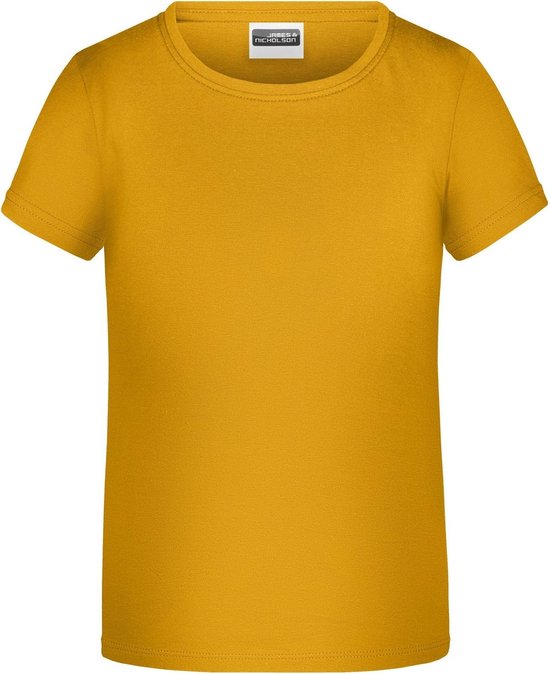 T-shirt Basic pour filles James And Nicholson (jaune d'or)