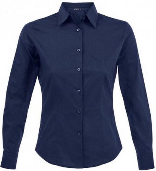 SOLS Dames/dames Eden Long Sleeve Fitted Work Shirt (Donkerblauw)