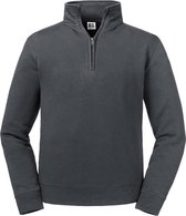 Russell Heren Authentieke Zip Neck Sweatshirt (Konvooi Grijs)