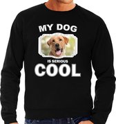Labrador retriever honden trui / sweater my dog is serious cool zwart - heren - Labradors liefhebber cadeau sweaters L
