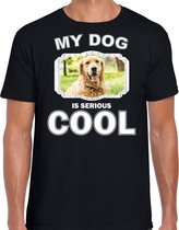 Golden retriever honden t-shirt my dog is serious cool zwart - heren - Golden retrievers liefhebber cadeau shirt S