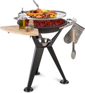 Caruso 2-in-1 vuurschaal Ø58cm zwenkfunctie Ø60cm barbecue zwart