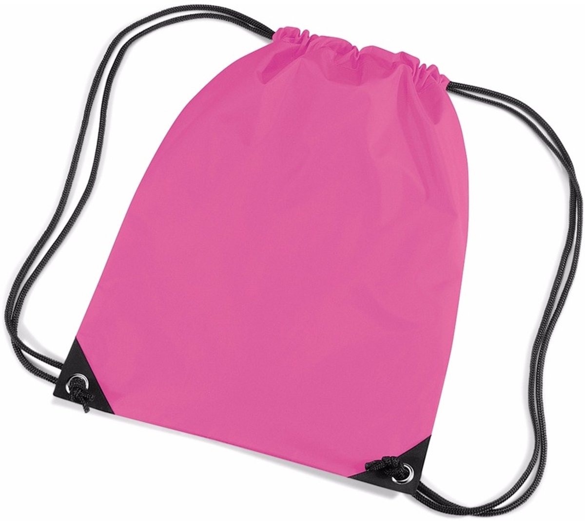 3x stuks fuchsia roze nylon sport/zwembad gymtas/ gymtasje met rijgkoord 45 x 34 cm - Kinder tasjes  fuchsia