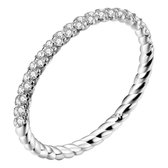 Tracelet - Zilveren Ringen - Ring Twist | Gedraaid model met zirkonia | 925 Sterling Zilver - 925 Keurmerk Stempel - 925 Zilver Certificaat - In Leuke Cadeauverpakking