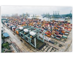 Forex - Haven gevuld met Zeecontainers - 60x40cm Foto op Forex