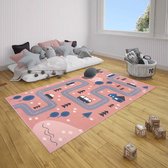 Speelkleed - Lara Autoweg Roze 120x170cm