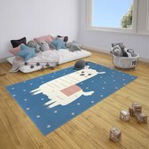 Kindervloerkleed alpaca Smile - blauw 120x170 cm